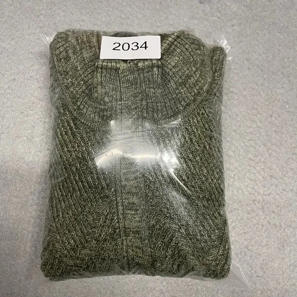 Tommy Bahama Sweater Mens Medium Green  Herringbone Knit Pima Cotton 1/4 Zip - Picture 11 of 11